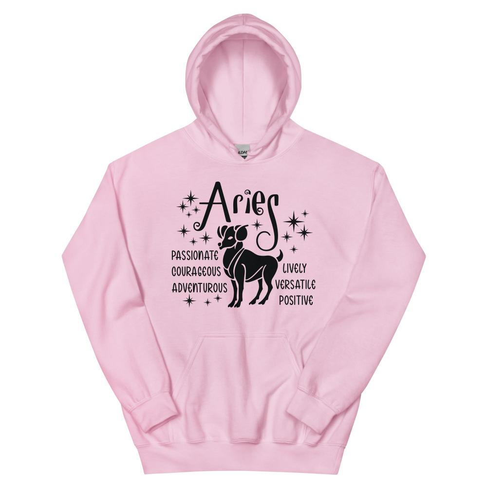 Aries Zodiac Positive Traits Hoodie - Light Pink Color - https://ascensionemporium.net